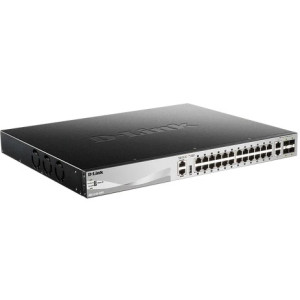 D-Link DGS-3130-30PS 30-Port Gigabit Lite L3 Managed PoE Switch, 24x GbE PoE ports, 2x 10GBASE-T and 4x 10G SFP+